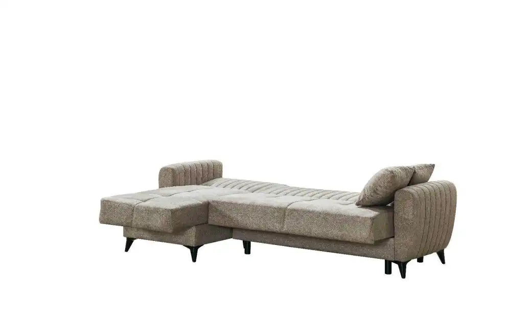 Canapé d'angle LENA convertible et réversible avec coffre de rangement