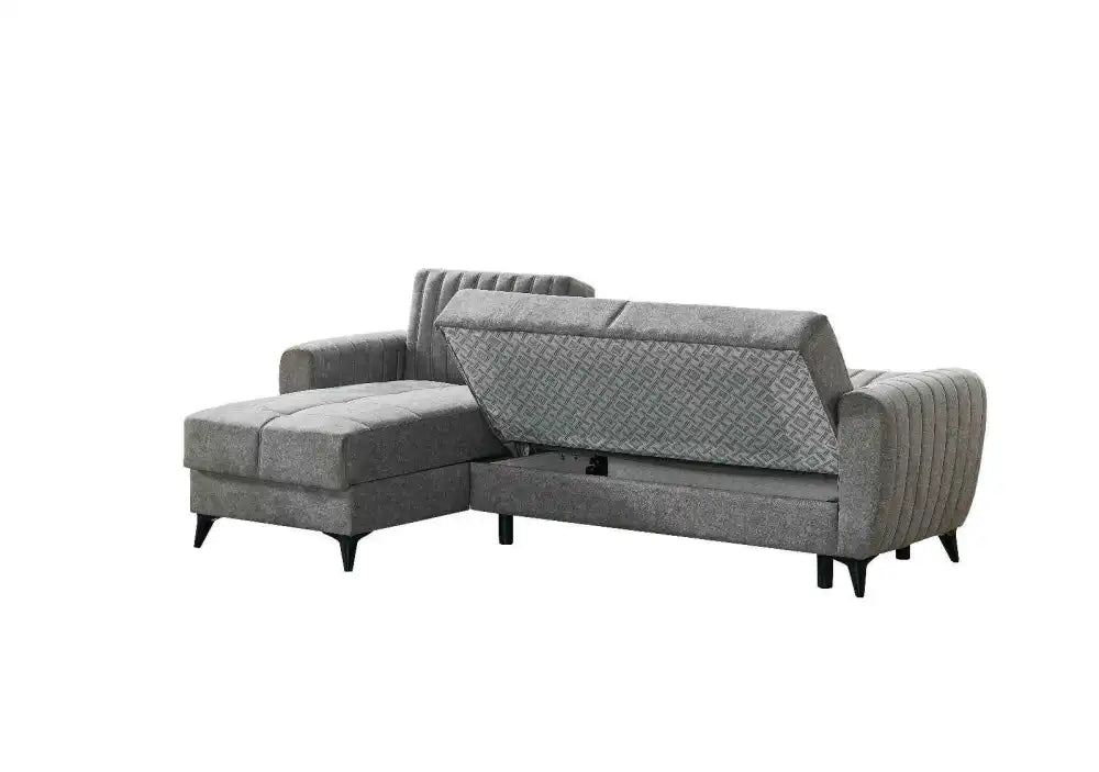 Canapé d'angle LENA convertible et réversible avec coffre de rangement