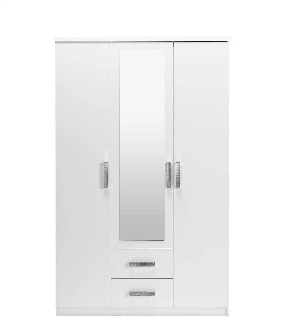 Armoire PALMA 3 portes blanc avec miroir