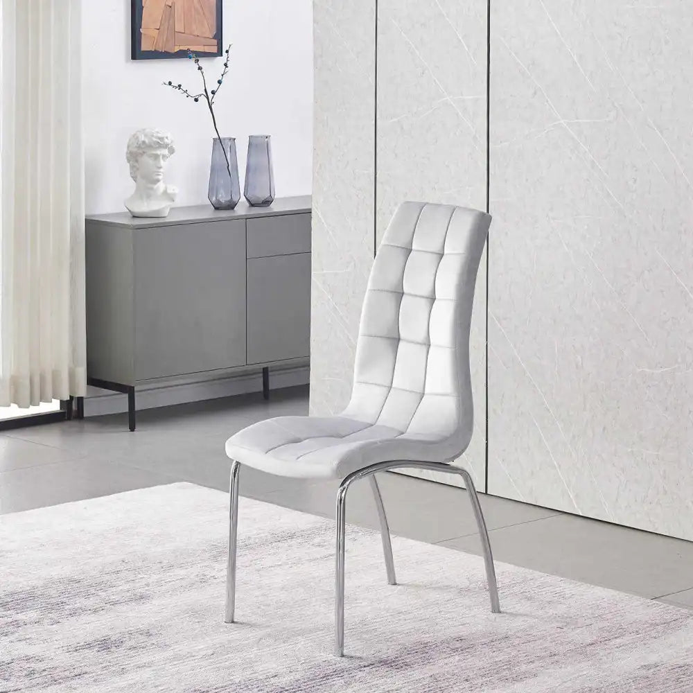 Lot de 2 chaises PARIS chrome velours gris