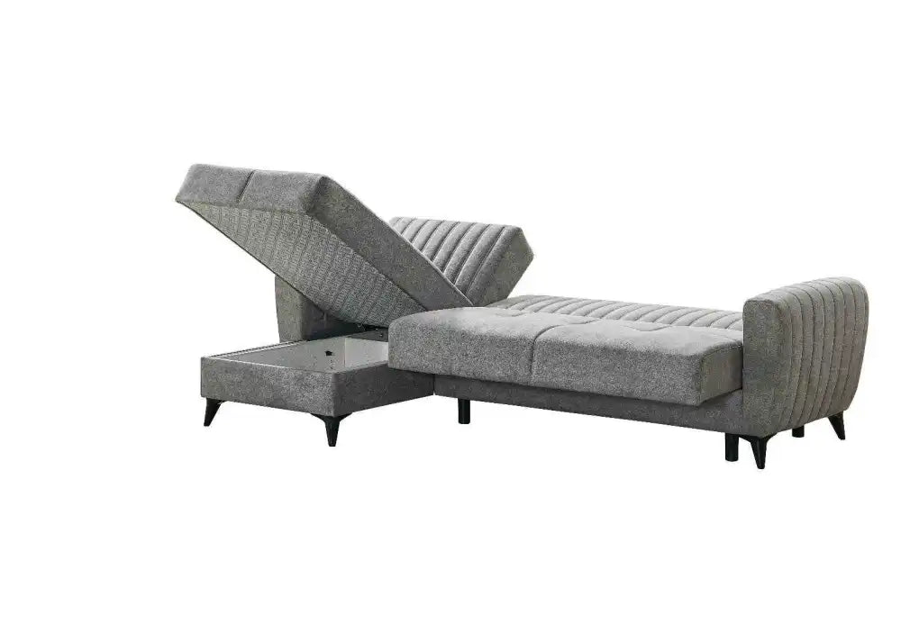 Canapé d'angle LENA convertible et réversible avec coffre de rangement