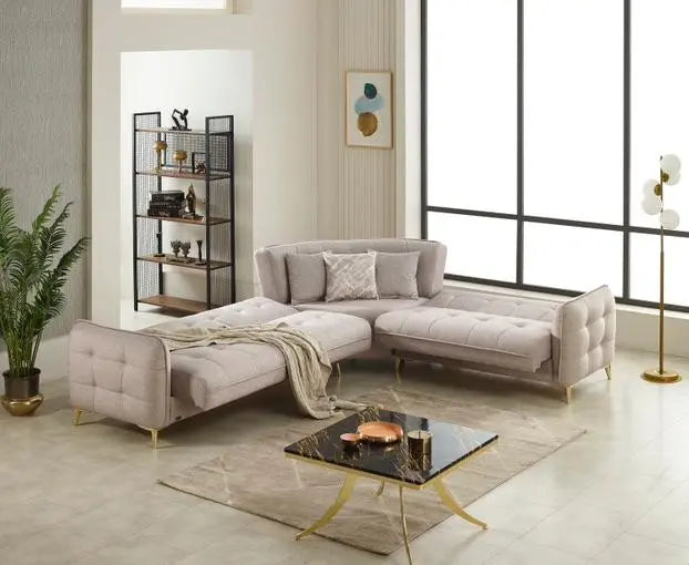 Canapé d'angle 6 places PERLA convertible