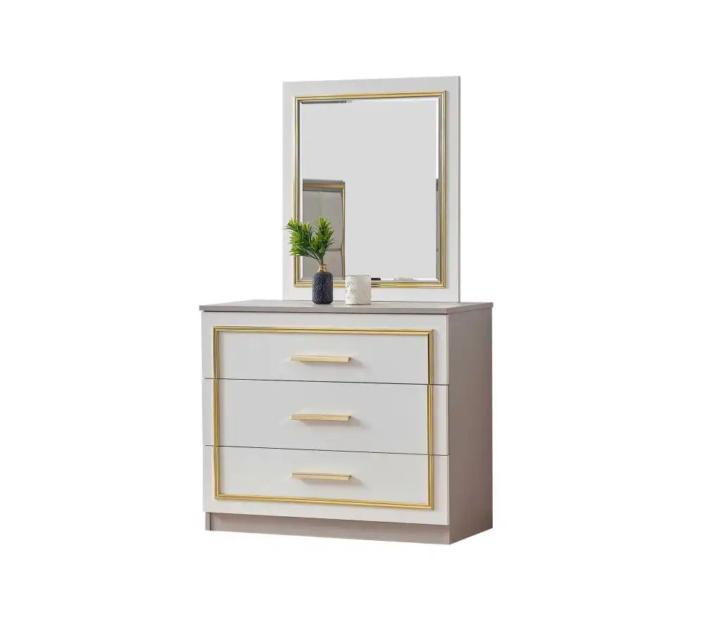 Chambre à coucher complète PARIS blanc gold
