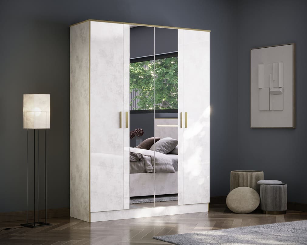 Chambre à coucher complète NOEMI en bois laqué