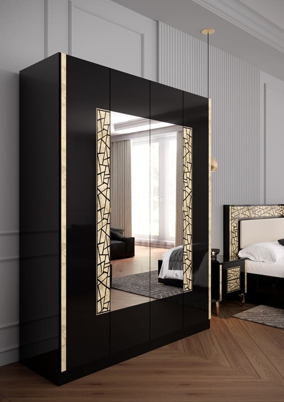 Chambre à coucher complète STELLA en bois laqué