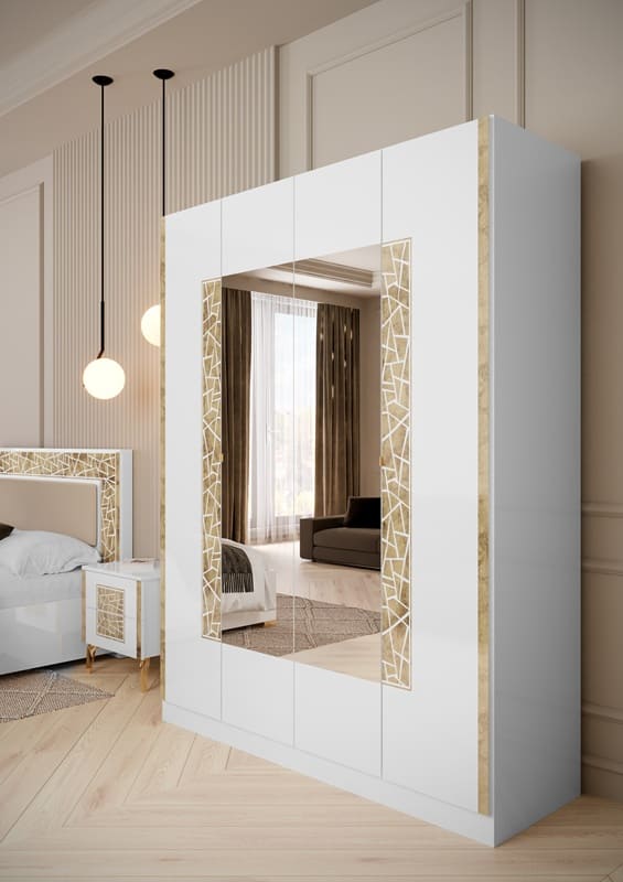 Chambre à coucher complète STELLA en bois laqué