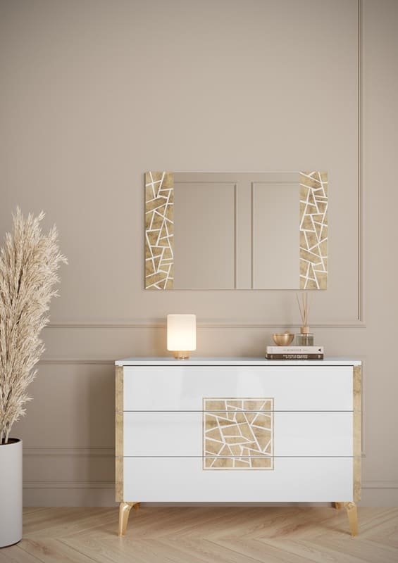 Chambre à coucher complète STELLA en bois laqué