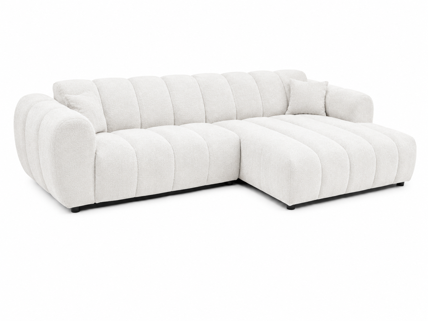 Canapé d'angle moderne RAYMAN en Tissu #couleur_beige