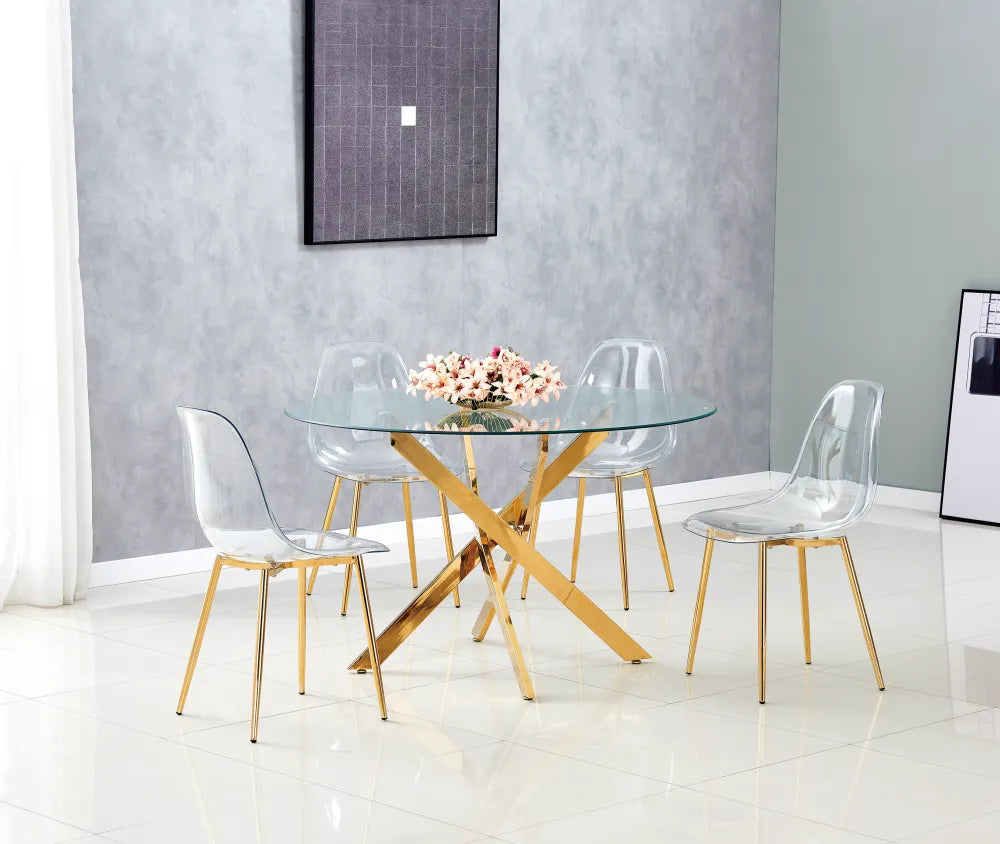 Table à manger ronde JESSICA pieds gold Diamètre 120 cm