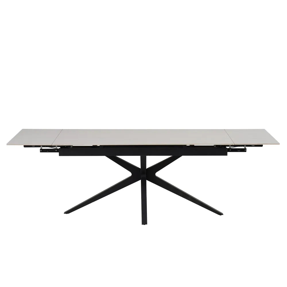 Table à manger extensible TONIA 160 à 240 cm céramique travertin
