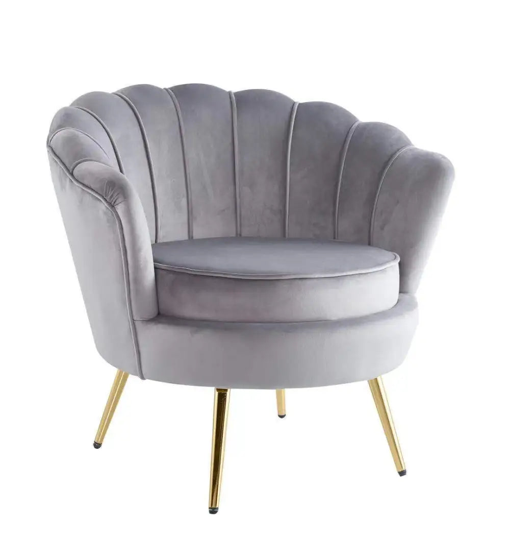 Fauteuil design NYMPHEA GOLD gris en velours