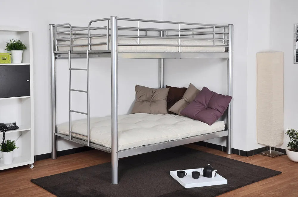Lit superposé 4 places COLOSSE 140x190 cm en métal robuste – Sommier inclus