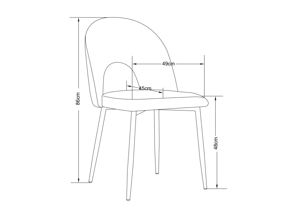Lot de 2 chaises TEDDY pieds en métal noyer