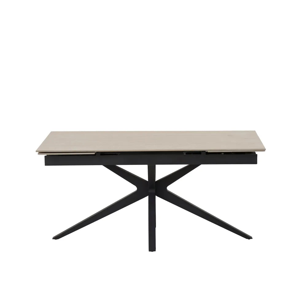 Table à manger extensible TONIA 160 à 240 cm céramique travertin