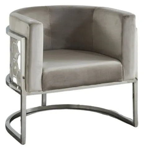 Fauteuil design ALVEOLES en velours et acier inox