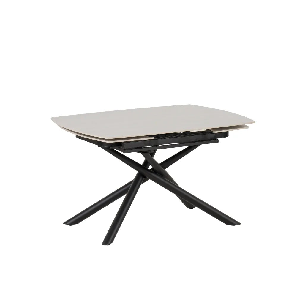Table à manger extensible NYSA 129-189 cm en céramique travertin