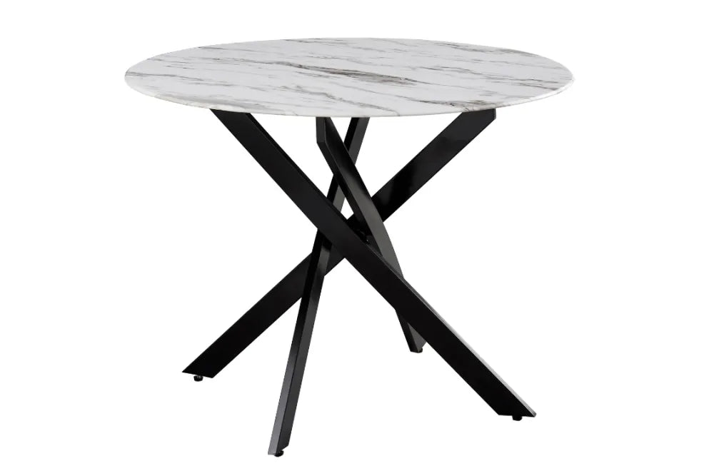 Table à manger ronde JESSICA pieds métal noir Diamètre