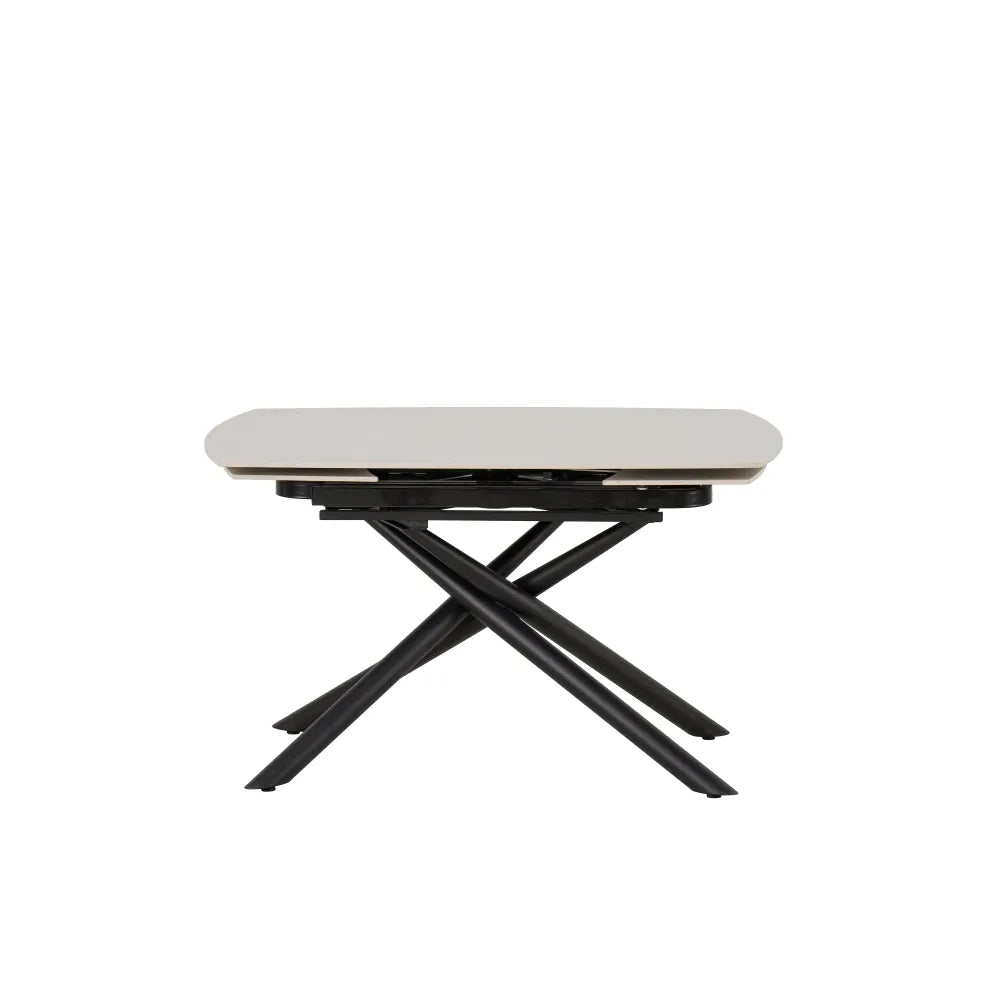 Table à manger extensible NYSA 129-189 cm en céramique travertin
