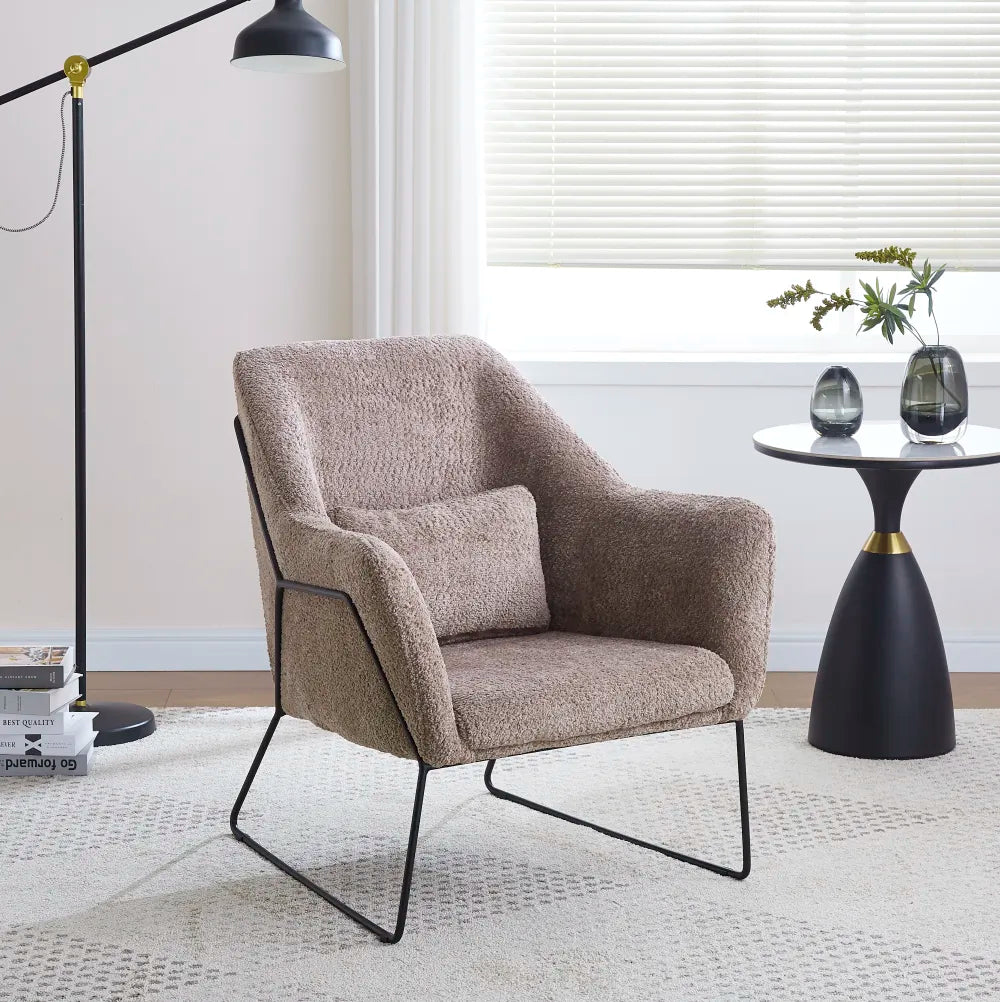 Fauteuil BASKA pieds métal noir laine