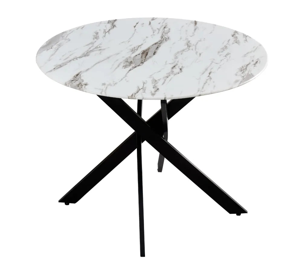 Table à manger ronde JESSICA pieds métal noir Diamètre