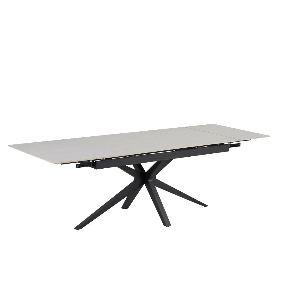 Table à manger extensible TONIA 160 à 240 cm céramique travertin