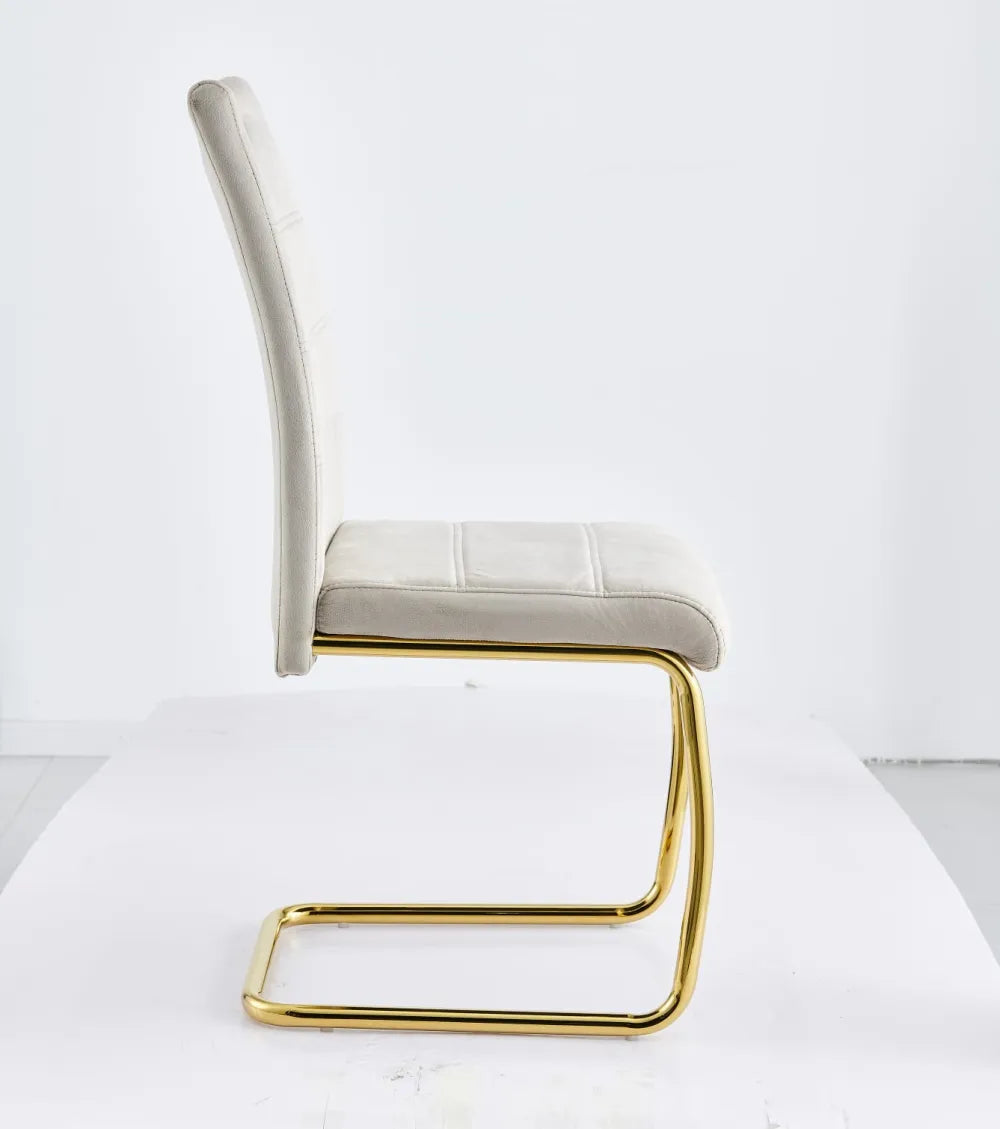 Lot de 6 chaises EAGLE pieds gold velours