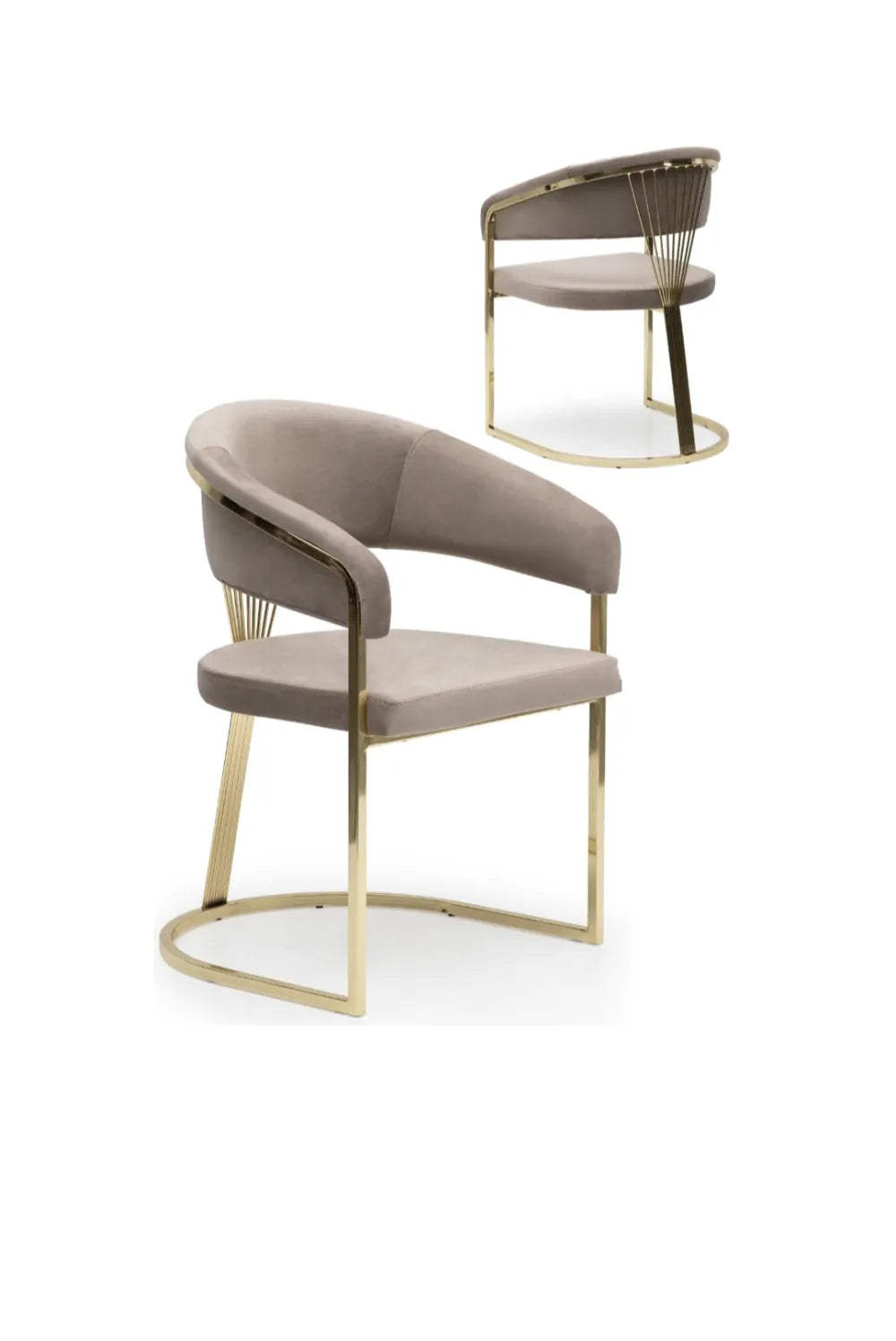 Lot de 2 chaises ANA gold velours
