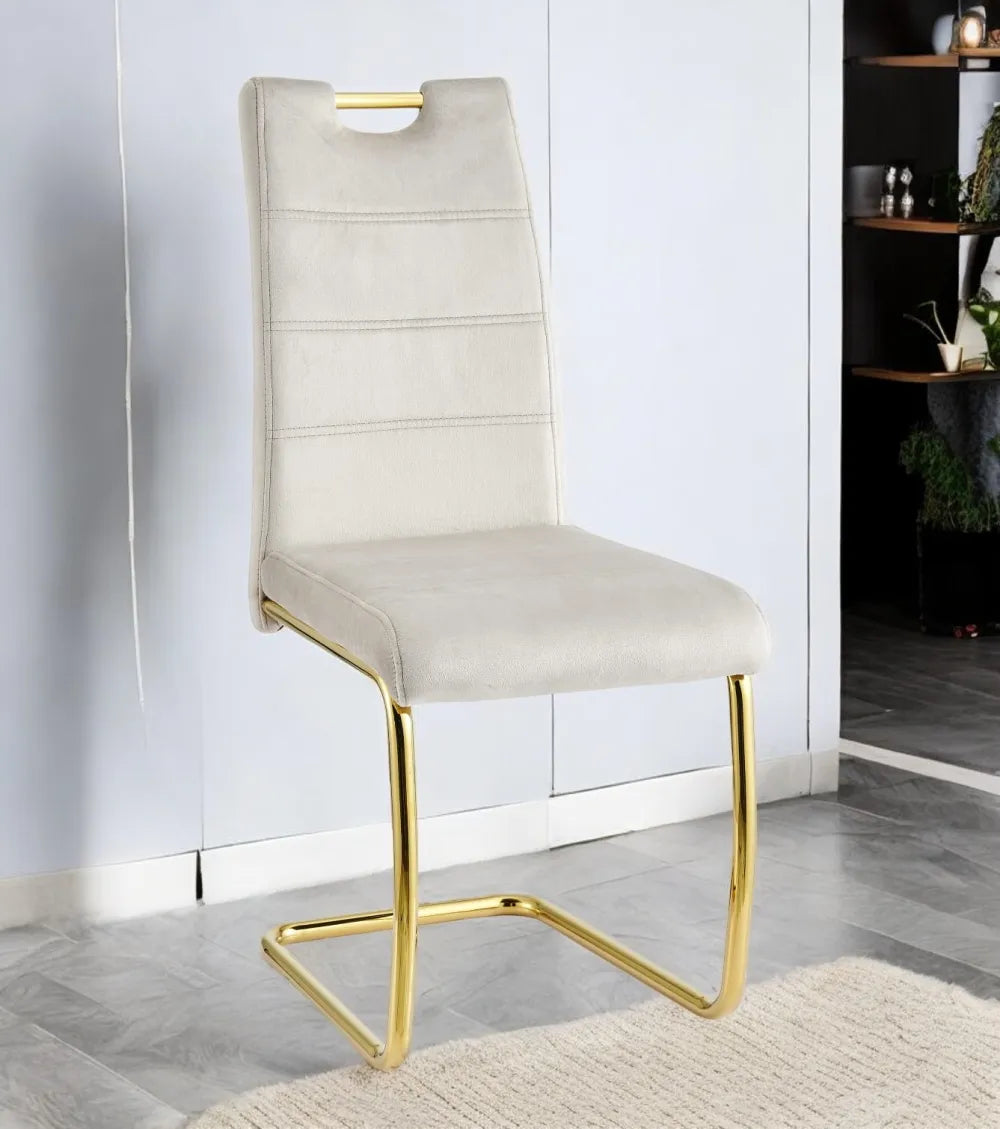 Lot de 6 chaises EAGLE pieds gold velours