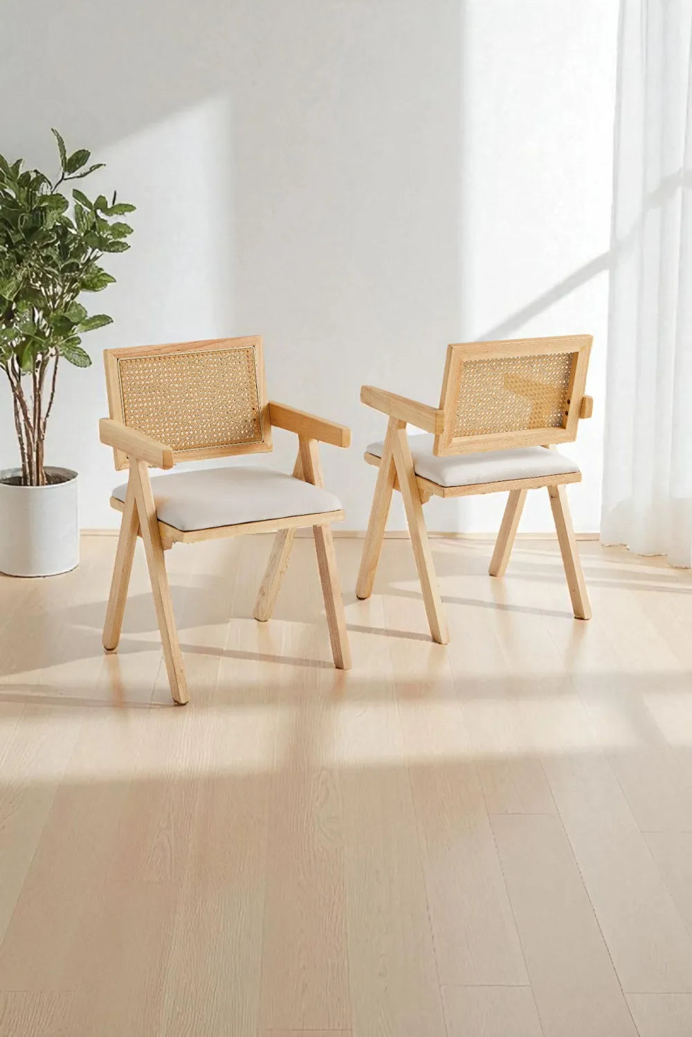 Lot de 2 chaises ROTINA beige