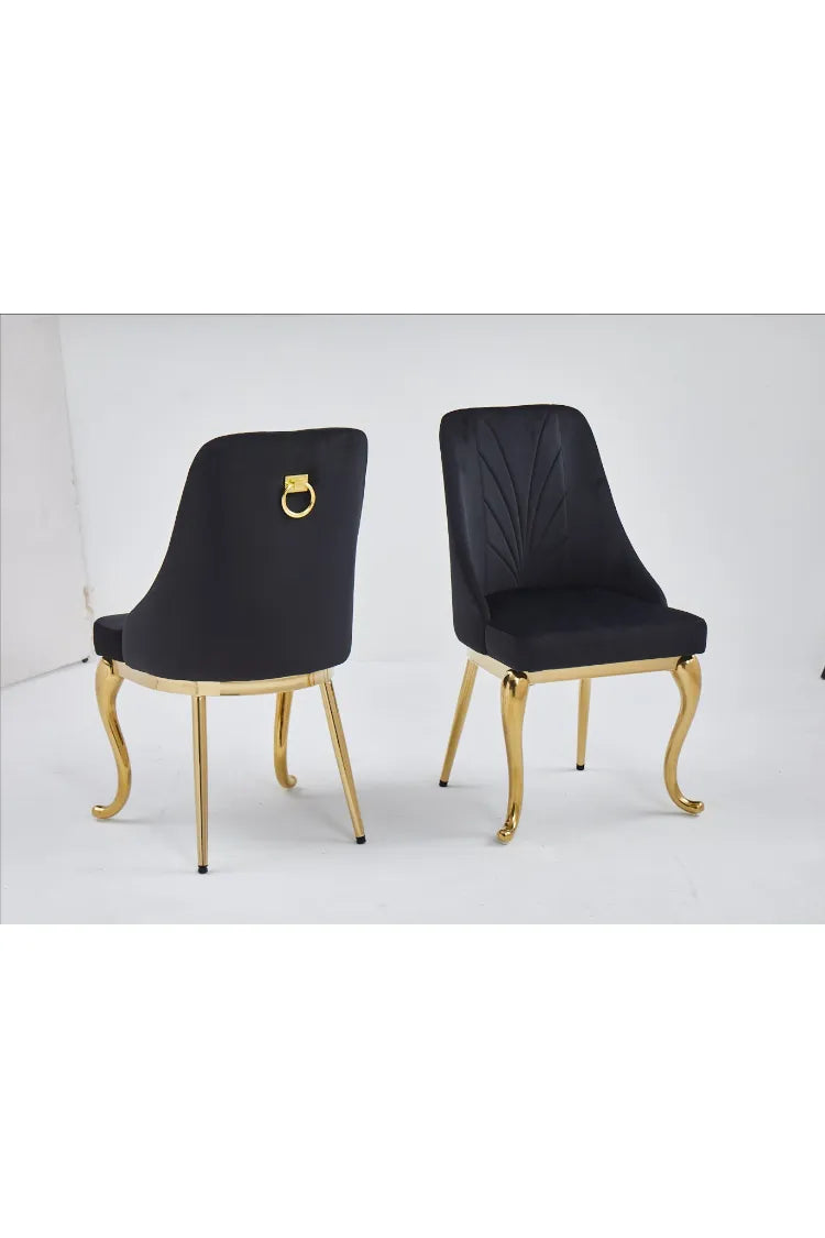 Lot de 2 chaises Baroka pieds gold velours