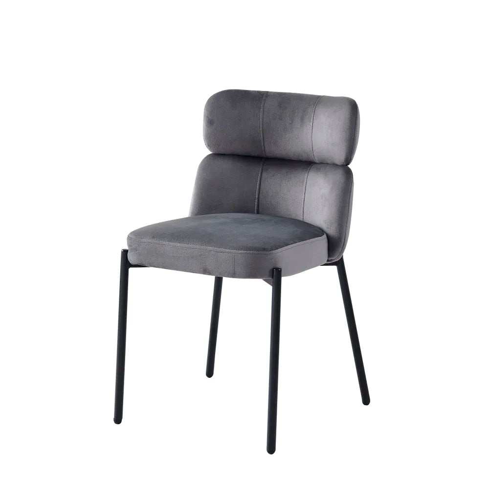 Lot de 4 chaises STEPHANY pieds noir velours