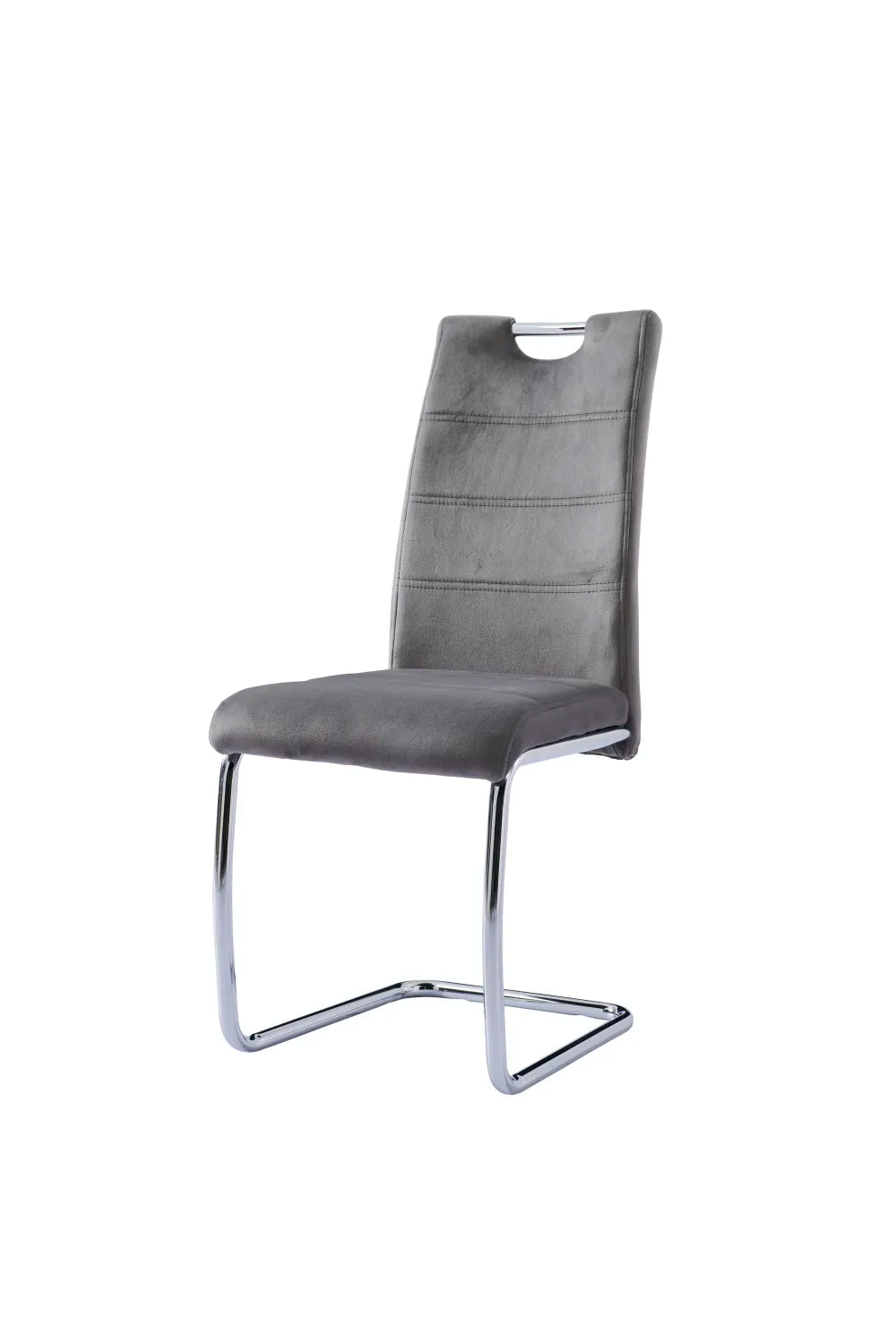 Lot de 6 chaises BESIKTAS pieds chrome velours