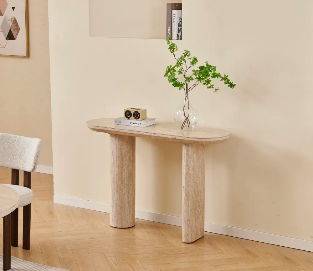 Console FINEA effet travertin céramique 120cm