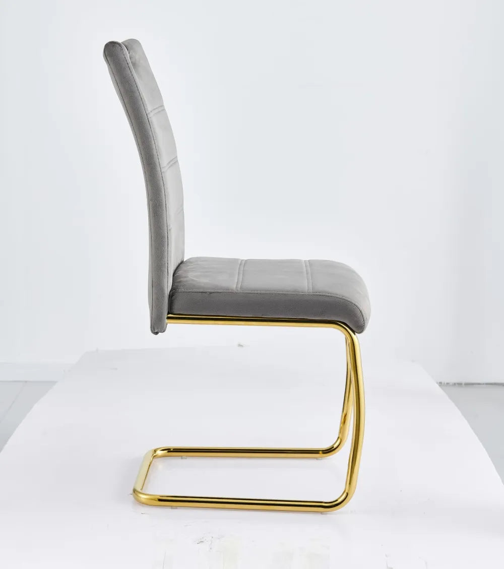 Lot de 6 chaises EAGLE pieds gold velours