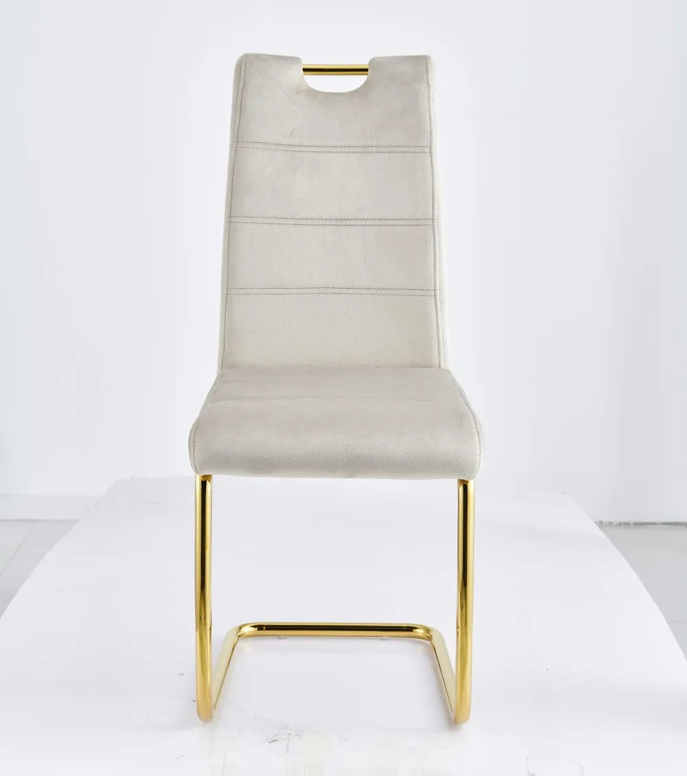 Lot de 6 chaises EAGLE pieds gold velours