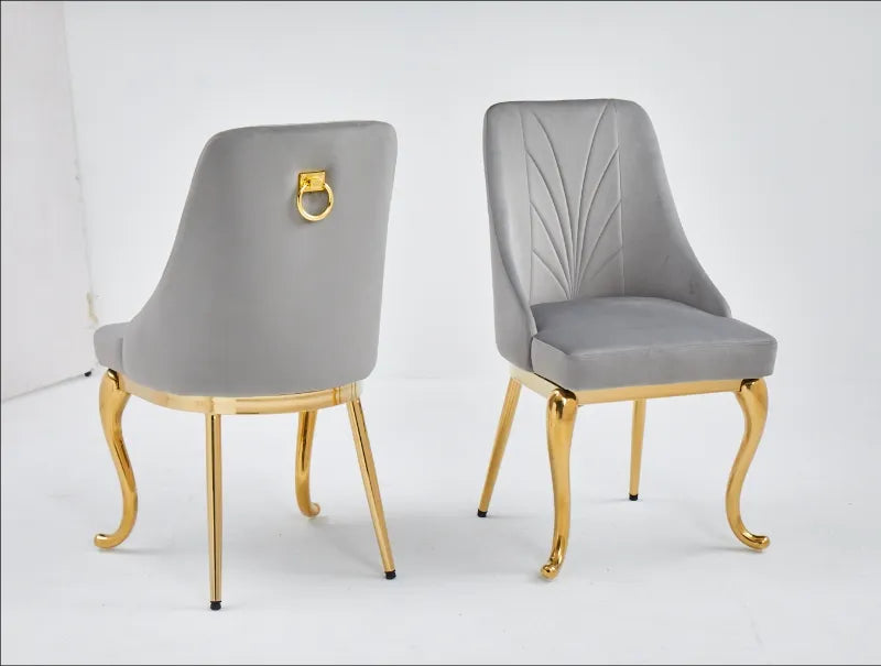 Lot de 2 chaises Baroka pieds gold velours