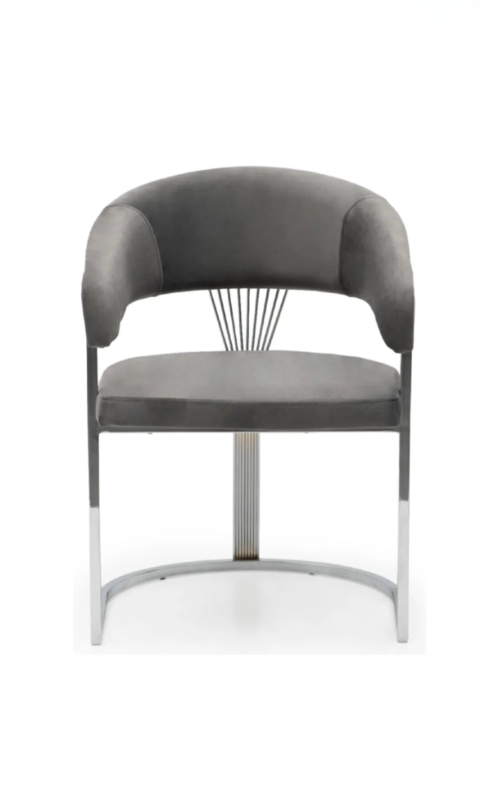 Lot de 2 chaises ANA chrome velours gris