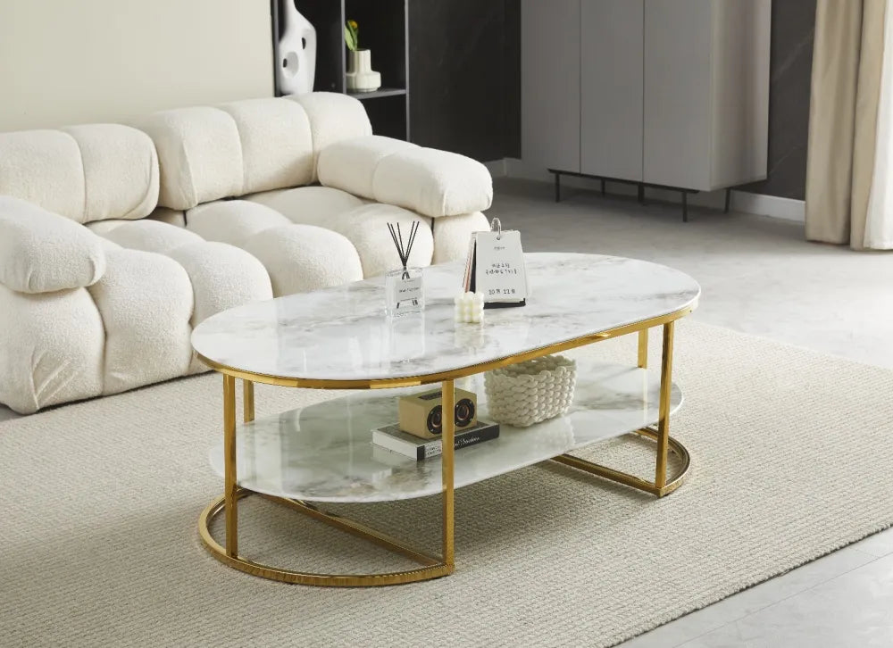 Table basse LEILA marbre blanc
