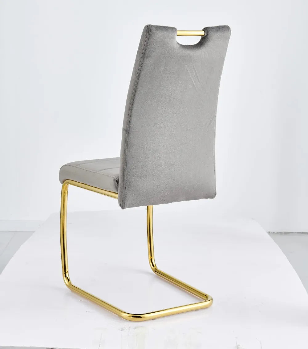 Lot de 6 chaises EAGLE pieds gold velours