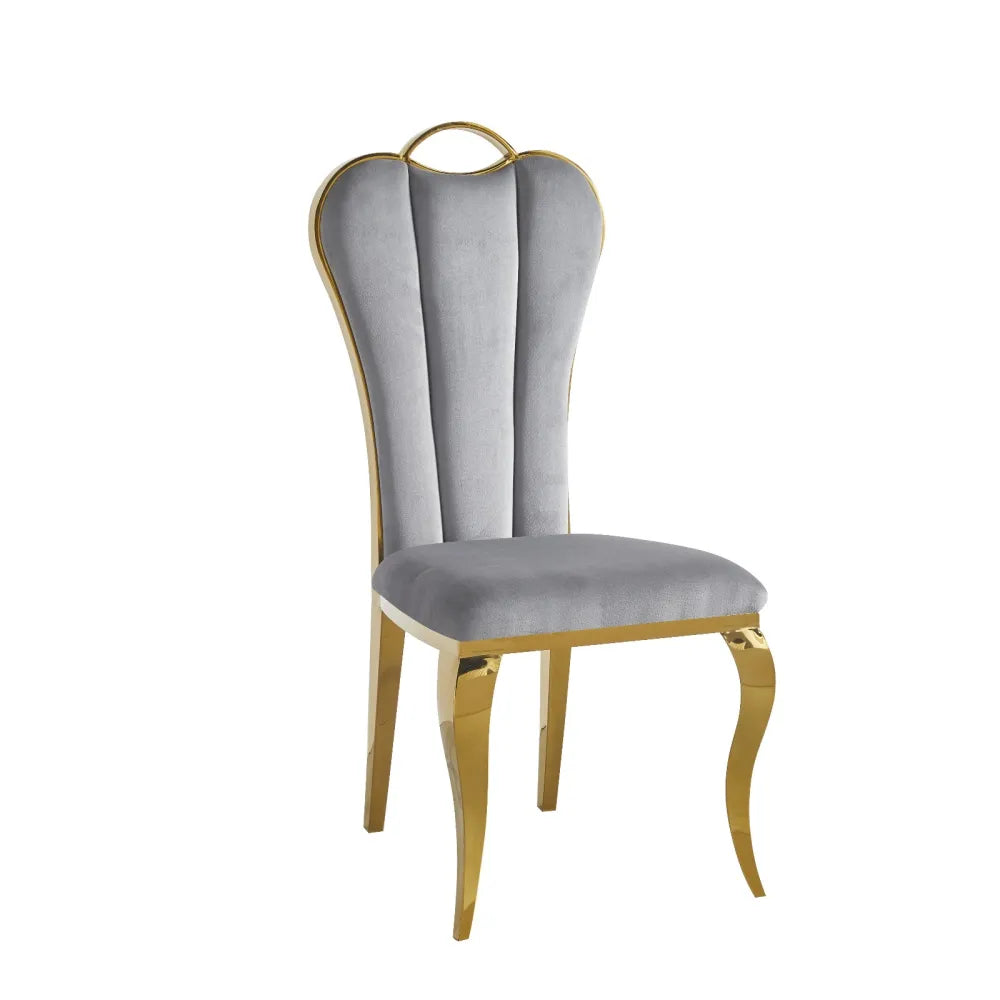 Lot de 4 chaises ALICE pieds gold velours