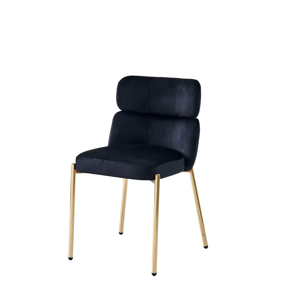 Lot de 4 chaises STEPHANY pieds gold velours