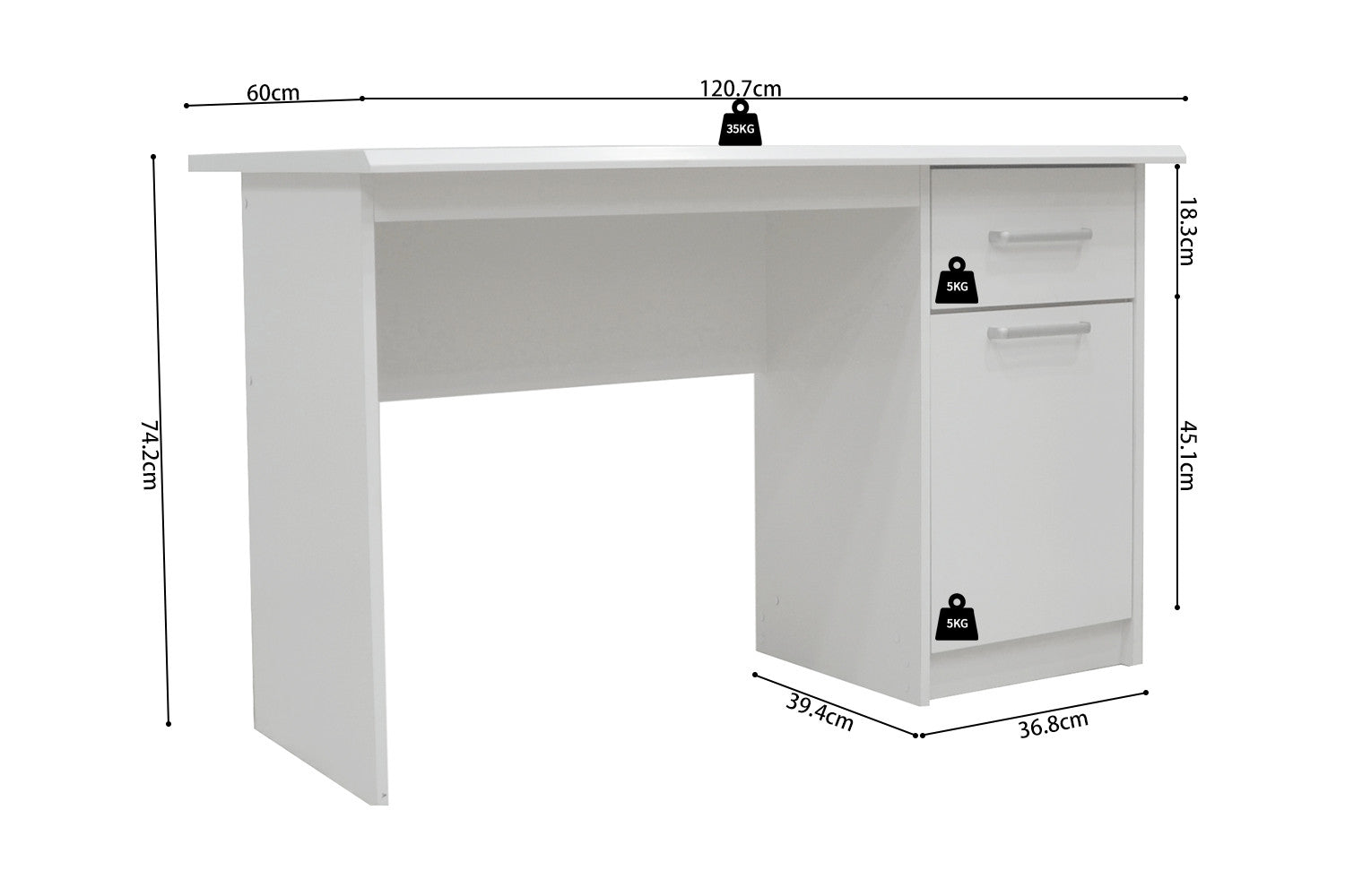 Bureau MILOU 1 tiroir 1 porte