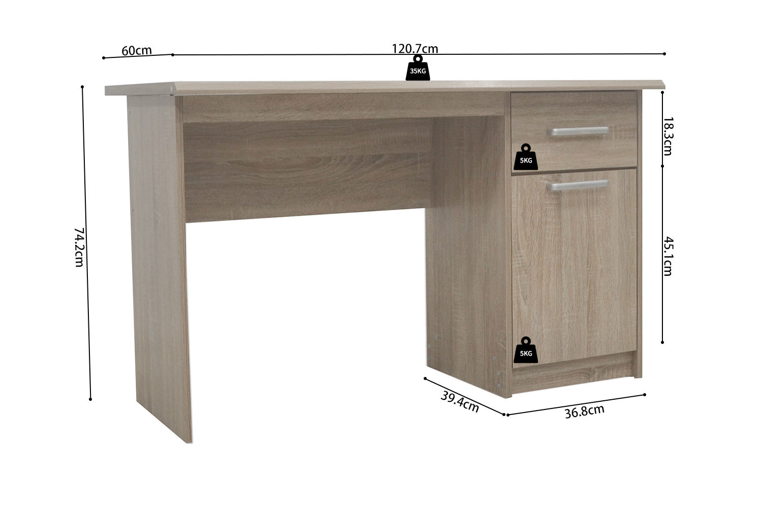 Bureau MILOU 1 tiroir 1 porte