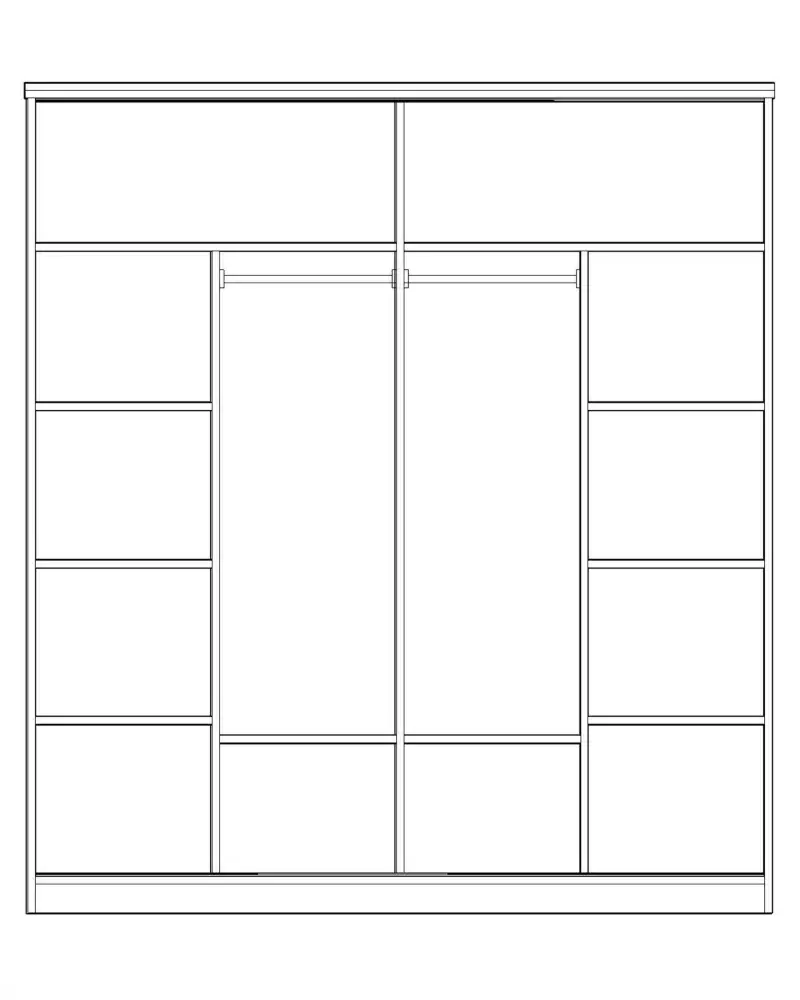 Armoire PALMA 2 Portes Coulissantes 160 cm Blanc avec Miroir
