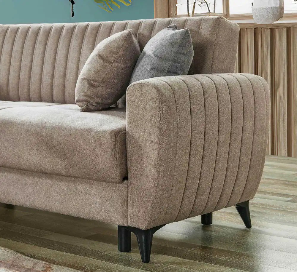 Canapé d'angle LENA convertible et réversible avec coffre de rangement