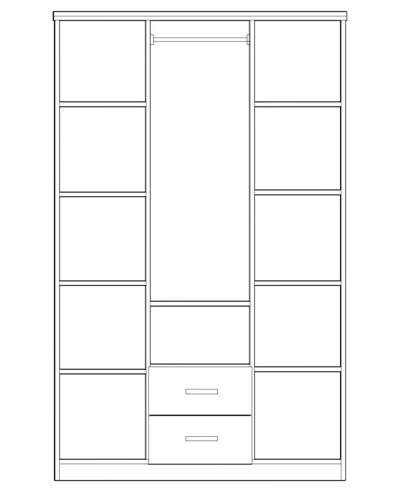 Armoire GIRONA 3 portes beige avec miroir