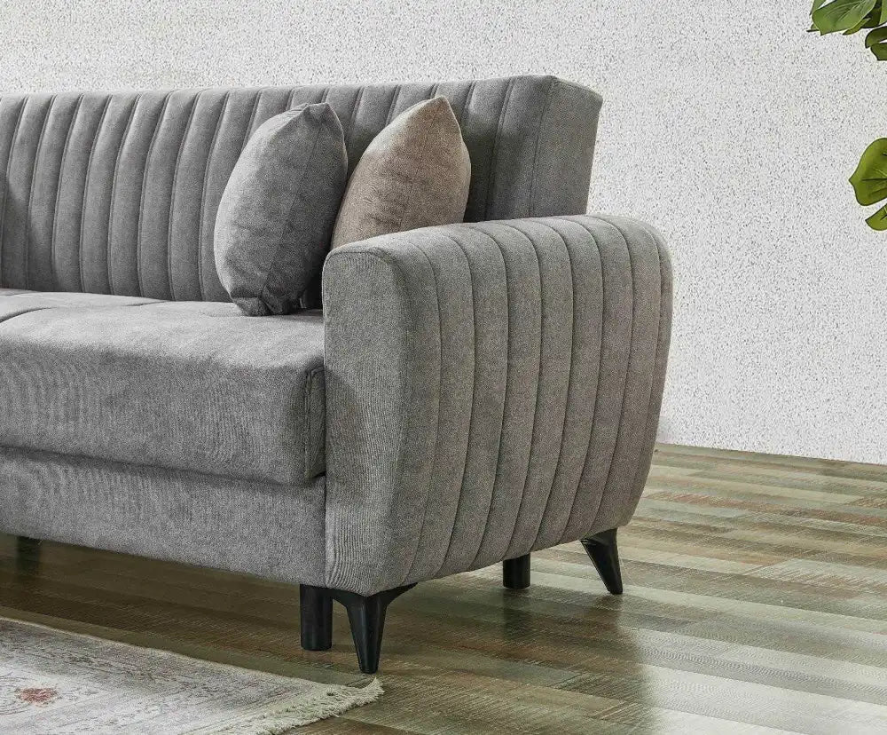 Canapé d'angle LENA convertible et réversible avec coffre de rangement