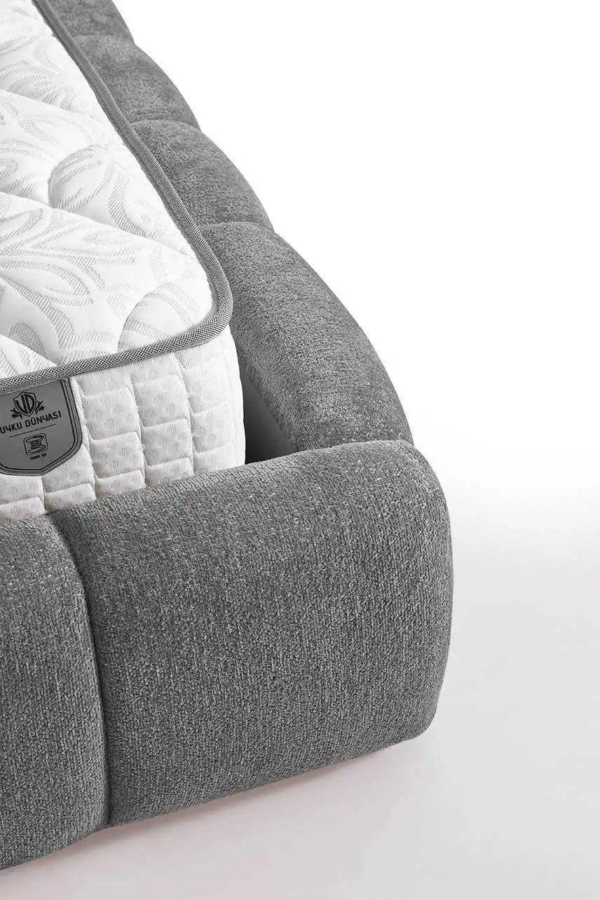 Lit coffre PREMIUM en velours #couleur_gris