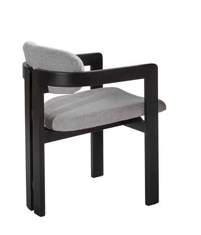 Lot de 2 chaises ATLANTIS en bois noir velours bouclé gris