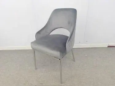 Lot de 2 chaises ELEN chrome en velours gris